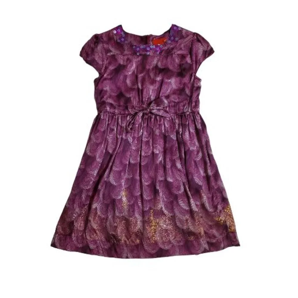 Oilily Purple Silk Dress Size 152 (US 12) - Picture 2 of 6
